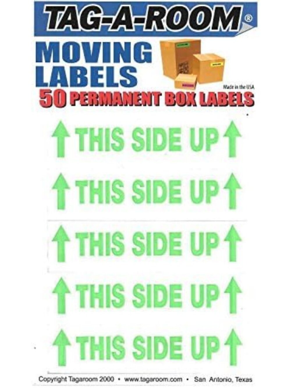 This Side Up Color Coded Moving Labels 50 Count, Moving Supplies
